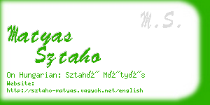 matyas sztaho business card